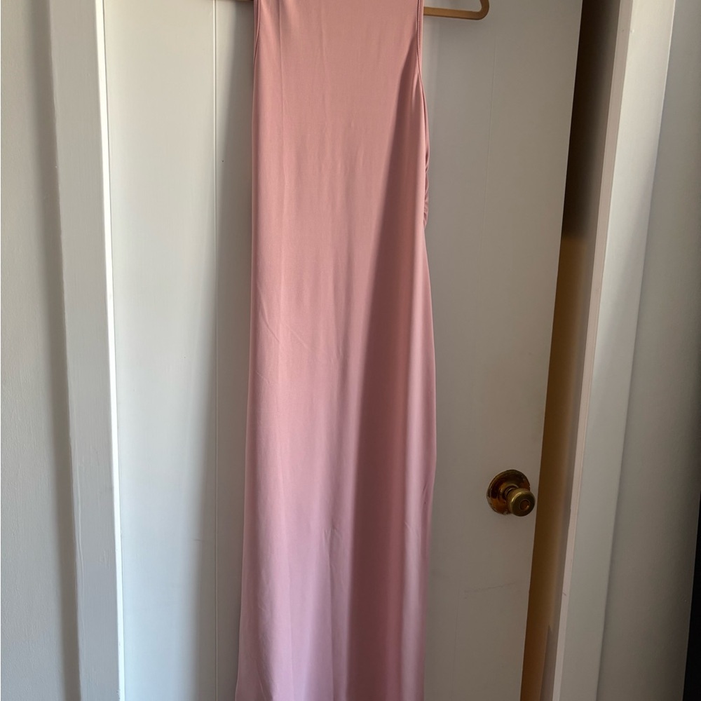 Powder pink ankle length fitted maxi - Picture 3 of 4
